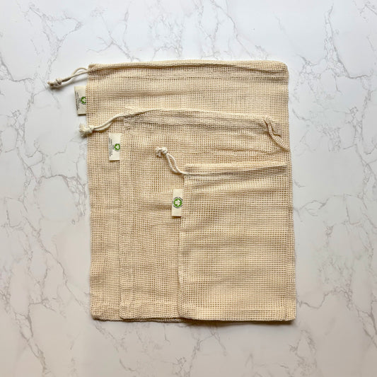 オーガニックコットン巾着 / Organic Cotton Produce Bags